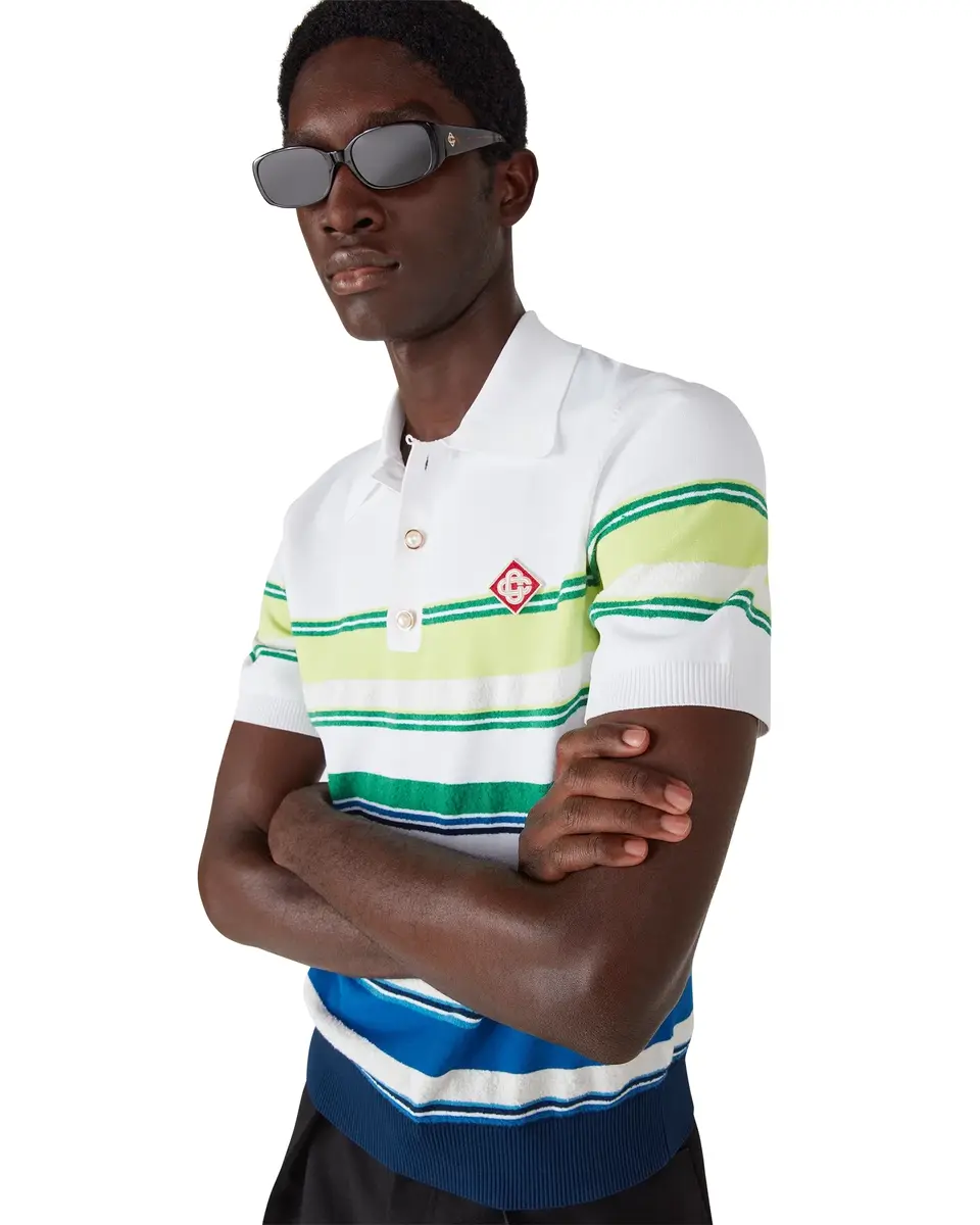 Casablanca Gradient Stripe Short Sleeve Polo Shirt | Thumbnail 5