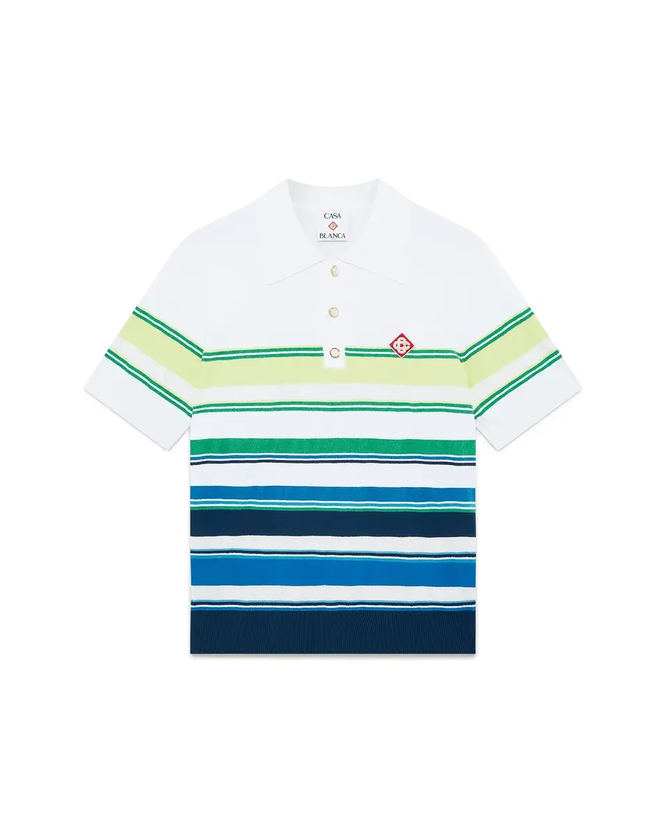 Gradient Stripe Short Sleeve Polo Shirt Gradient Stripe Short Sleeve Polo Shirt
