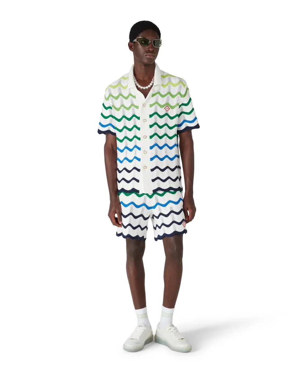 Casablanca Wave Short Sleeve Knitted Shirt | Thumbnail 2 Casablanca Wave Short Sleeve Knitted Shirt | Thumbnail 2