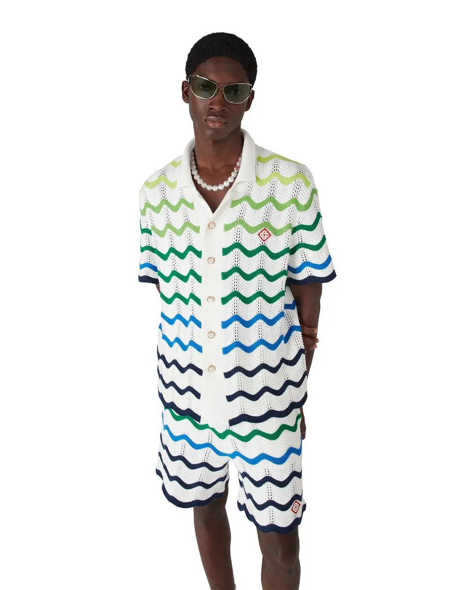 Casablanca Wave Short Sleeve Knitted Shirt | Thumbnail 4 Casablanca Wave Short Sleeve Knitted Shirt | Thumbnail 4