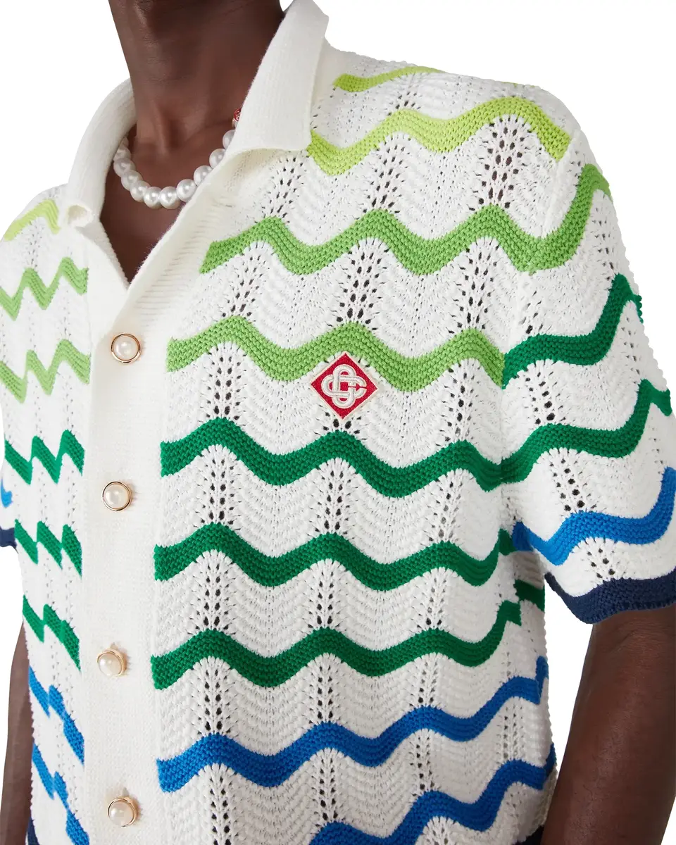 Casablanca Wave Short Sleeve Knitted Shirt | Thumbnail 5 Casablanca Wave Short Sleeve Knitted Shirt | Thumbnail 5