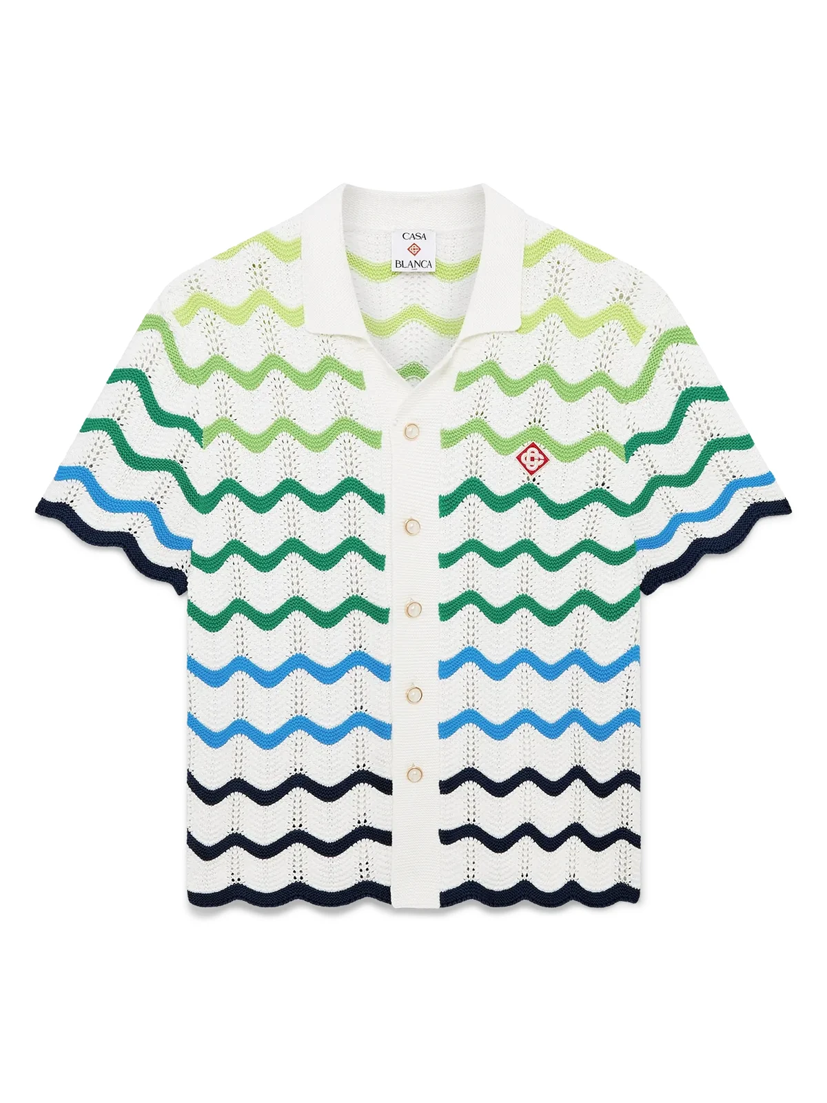 Casablanca Wave Short Sleeve Knitted Shirt