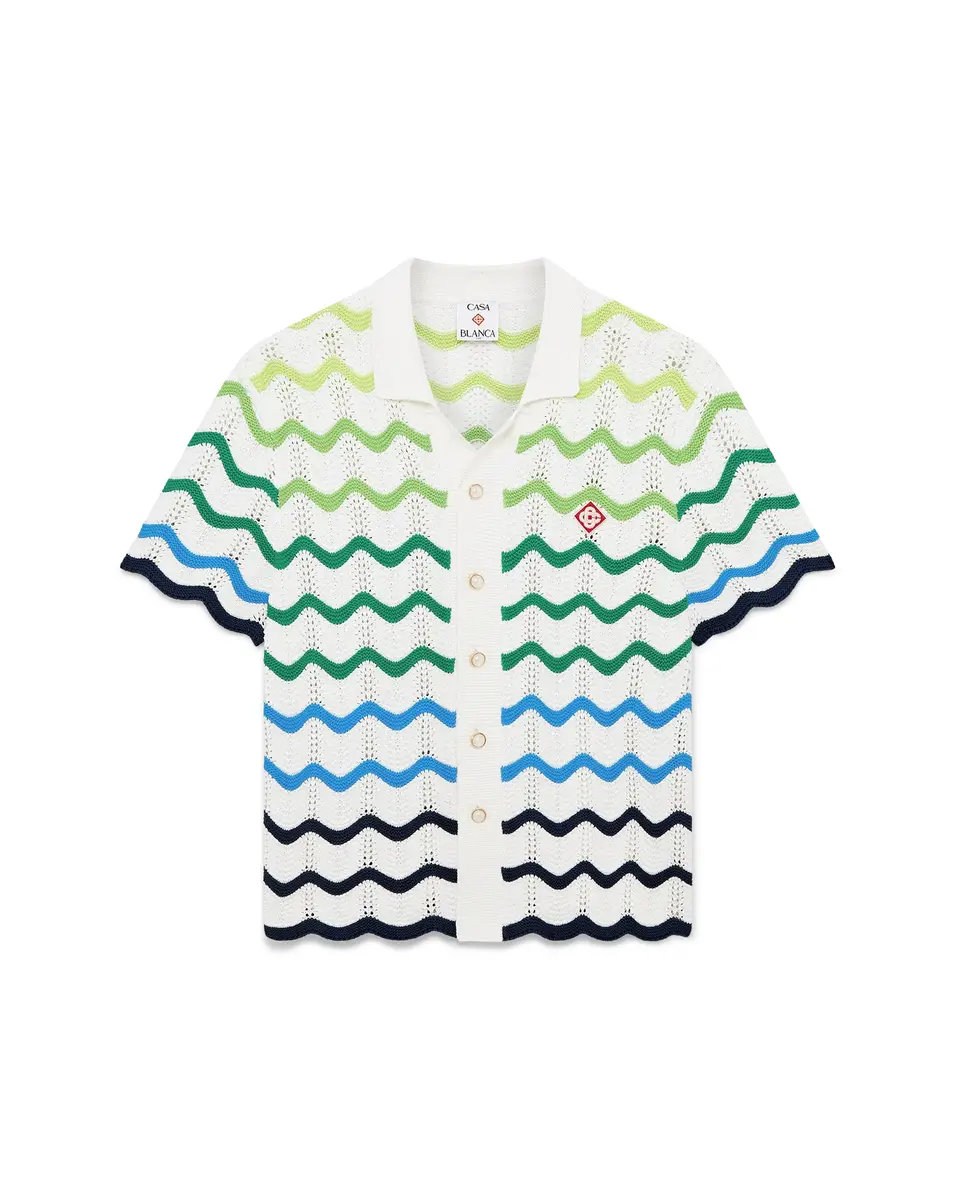 Casablanca Wave Short Sleeve Knitted Shirt