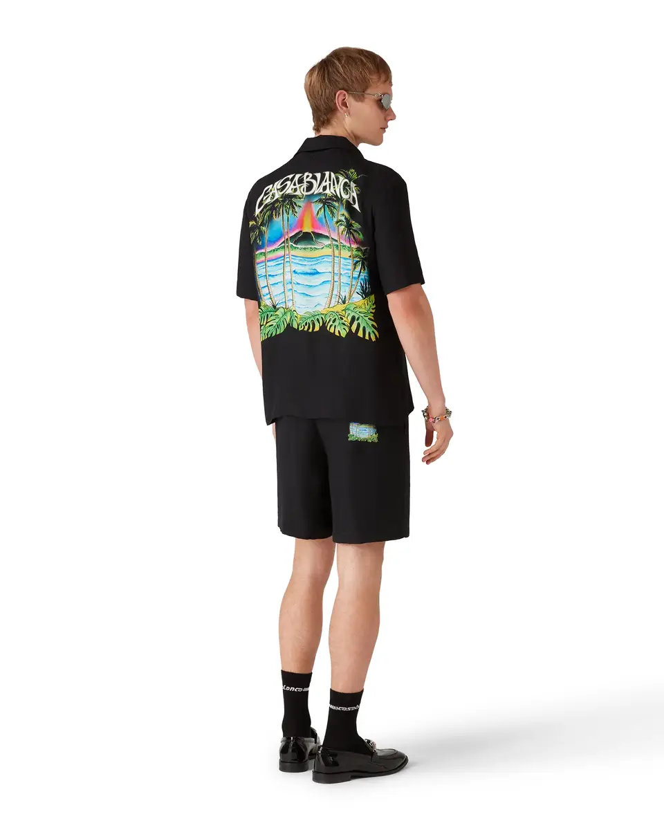 Casablanca Volcano Short Sleeve Jacquard Shirt | Thumbnail 3 Casablanca Volcano Short Sleeve Jacquard Shirt | Thumbnail 3