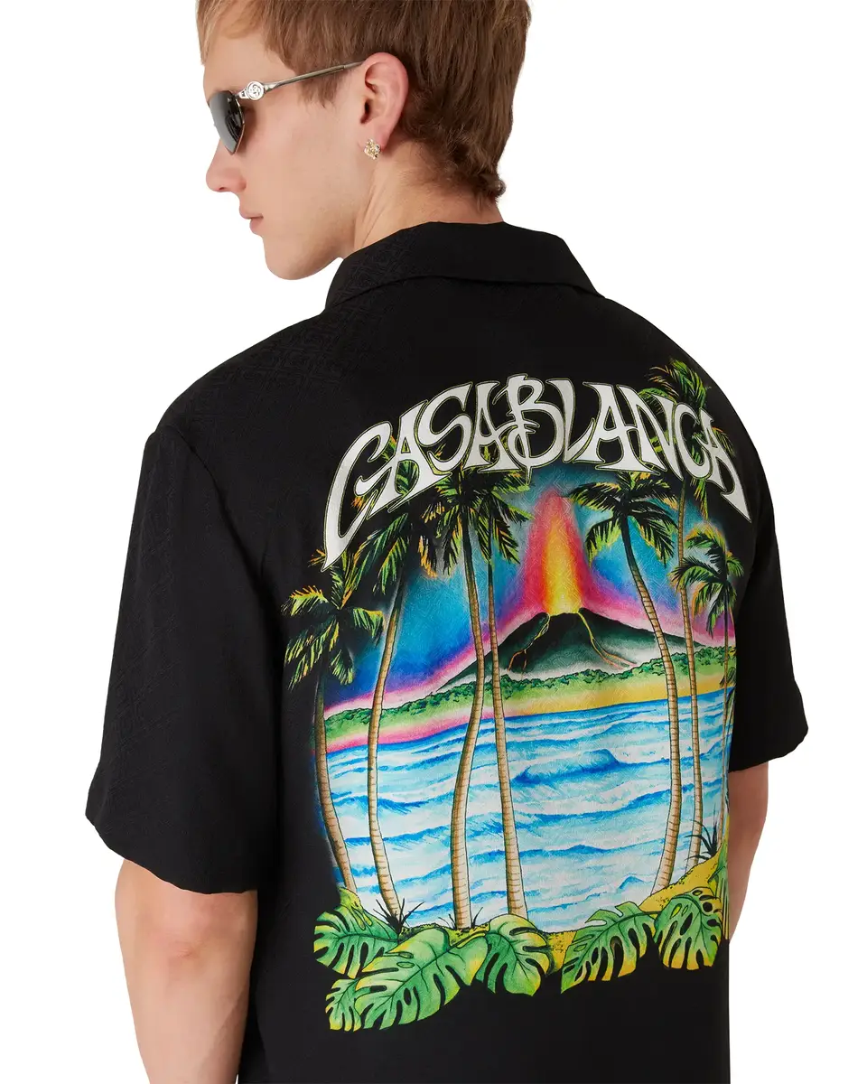 Casablanca Volcano Short Sleeve Jacquard Shirt | Thumbnail 5 Casablanca Volcano Short Sleeve Jacquard Shirt | Thumbnail 5