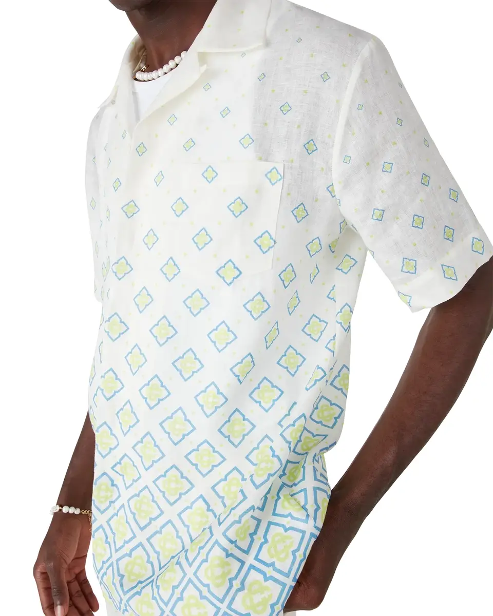 Casablanca Degrade Monogram Short Sleeve Linen Shirt | Thumbnail 5 Casablanca Degrade Monogram Short Sleeve Linen Shirt | Thumbnail 5