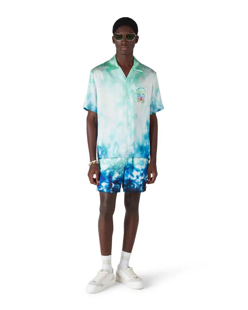 Casablanca Surf Lotus Short Sleeve Silk Shirt | Thumbnail 2 Casablanca Surf Lotus Short Sleeve Silk Shirt | Thumbnail 2