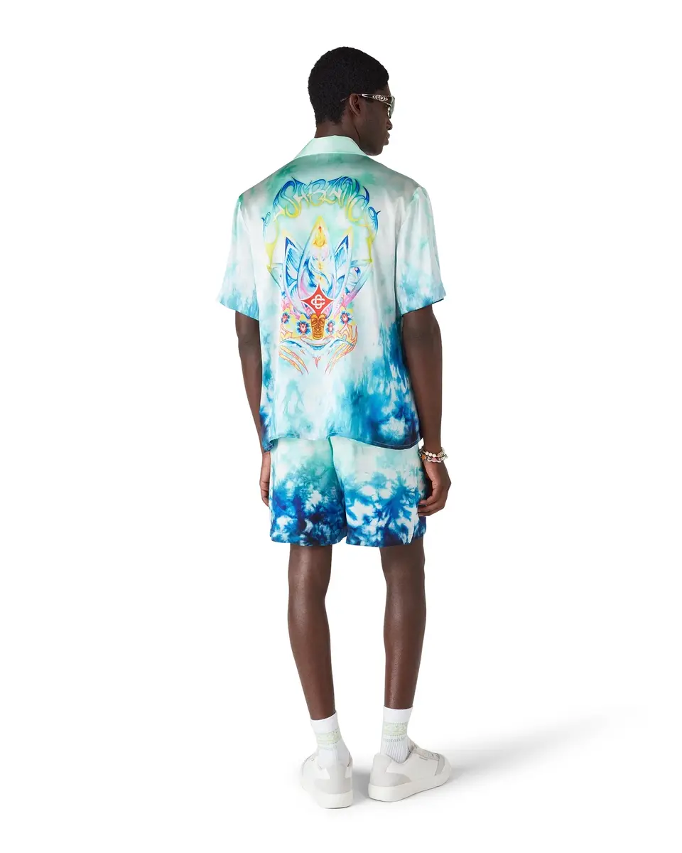 Casablanca Surf Lotus Short Sleeve Silk Shirt | Thumbnail 4 Casablanca Surf Lotus Short Sleeve Silk Shirt | Thumbnail 4