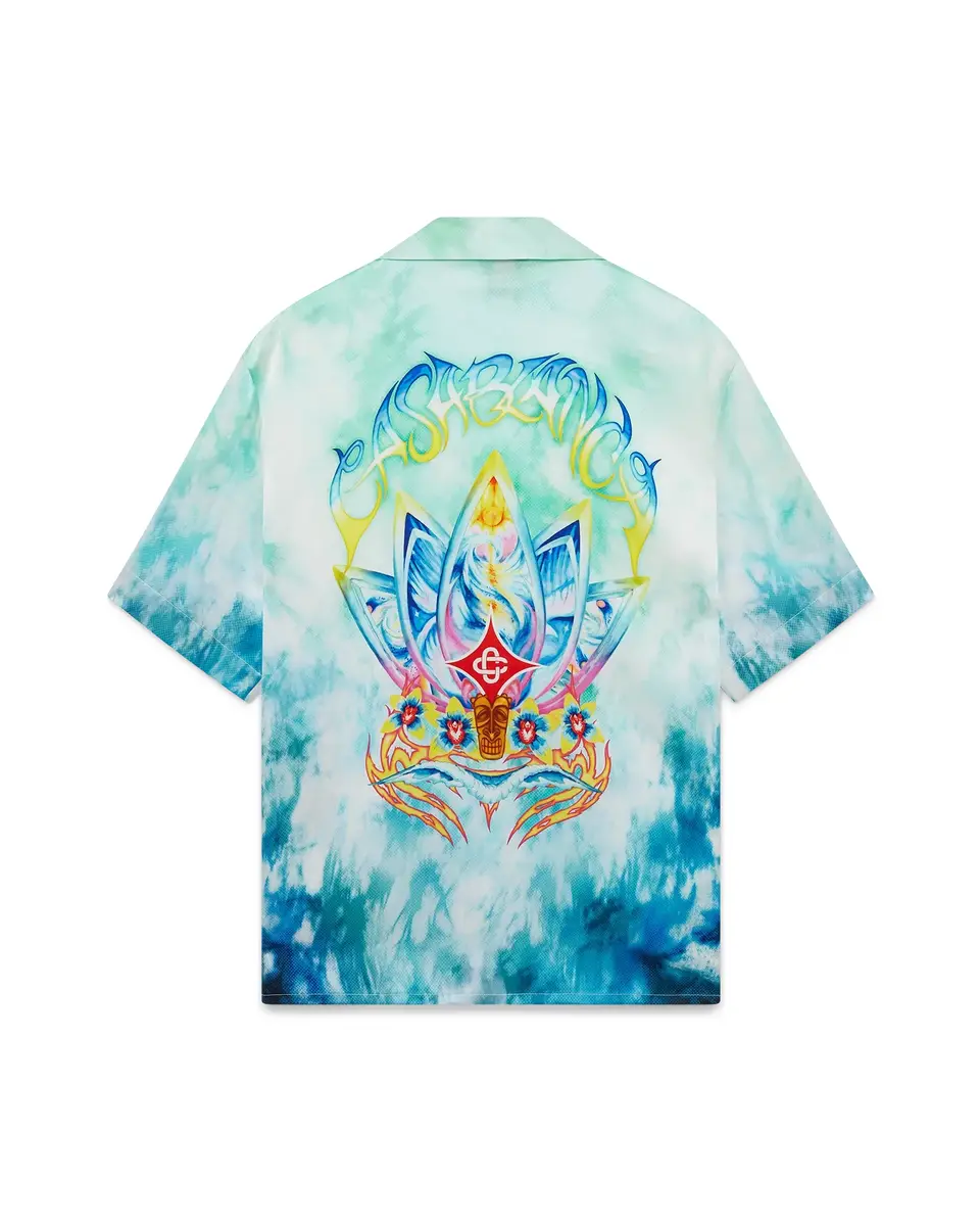 Casablanca Surf Lotus Short Sleeve Silk Shirt | Thumbnail 6 Casablanca Surf Lotus Short Sleeve Silk Shirt | Thumbnail 6