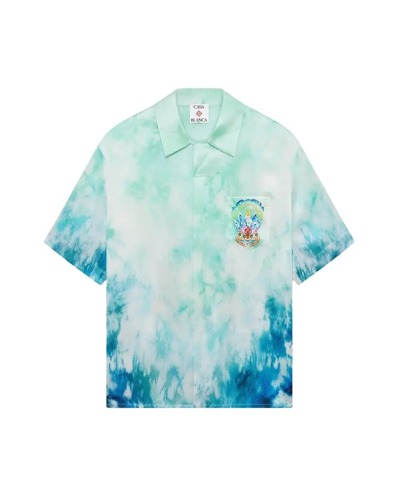 Surf Lotus Short Sleeve Silk Shirt Surf Lotus Short Sleeve Silk Shirt