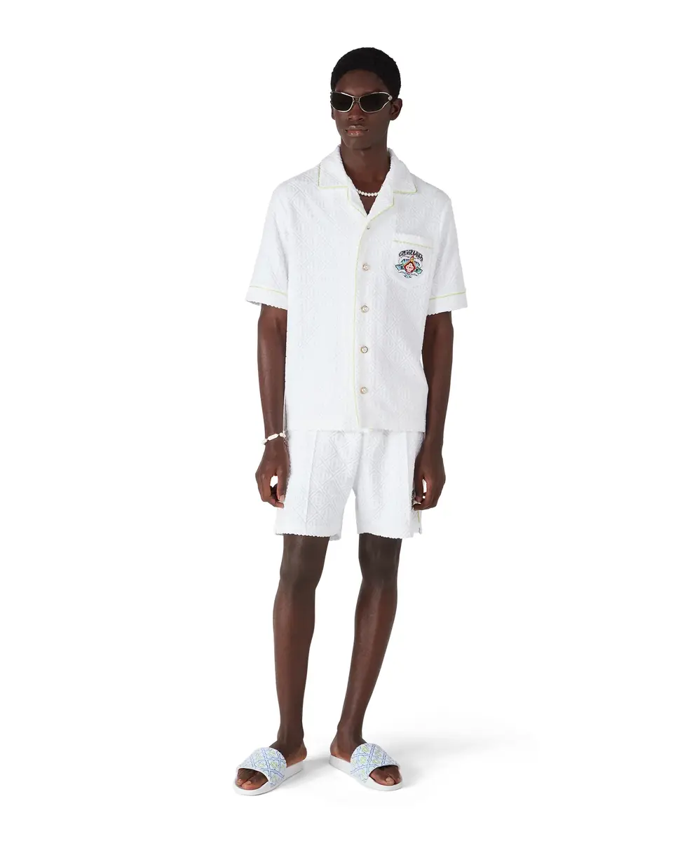 Casablanca White Short Sleeve Towelling Shirt | Thumbnail 2 Casablanca White Short Sleeve Towelling Shirt | Thumbnail 2