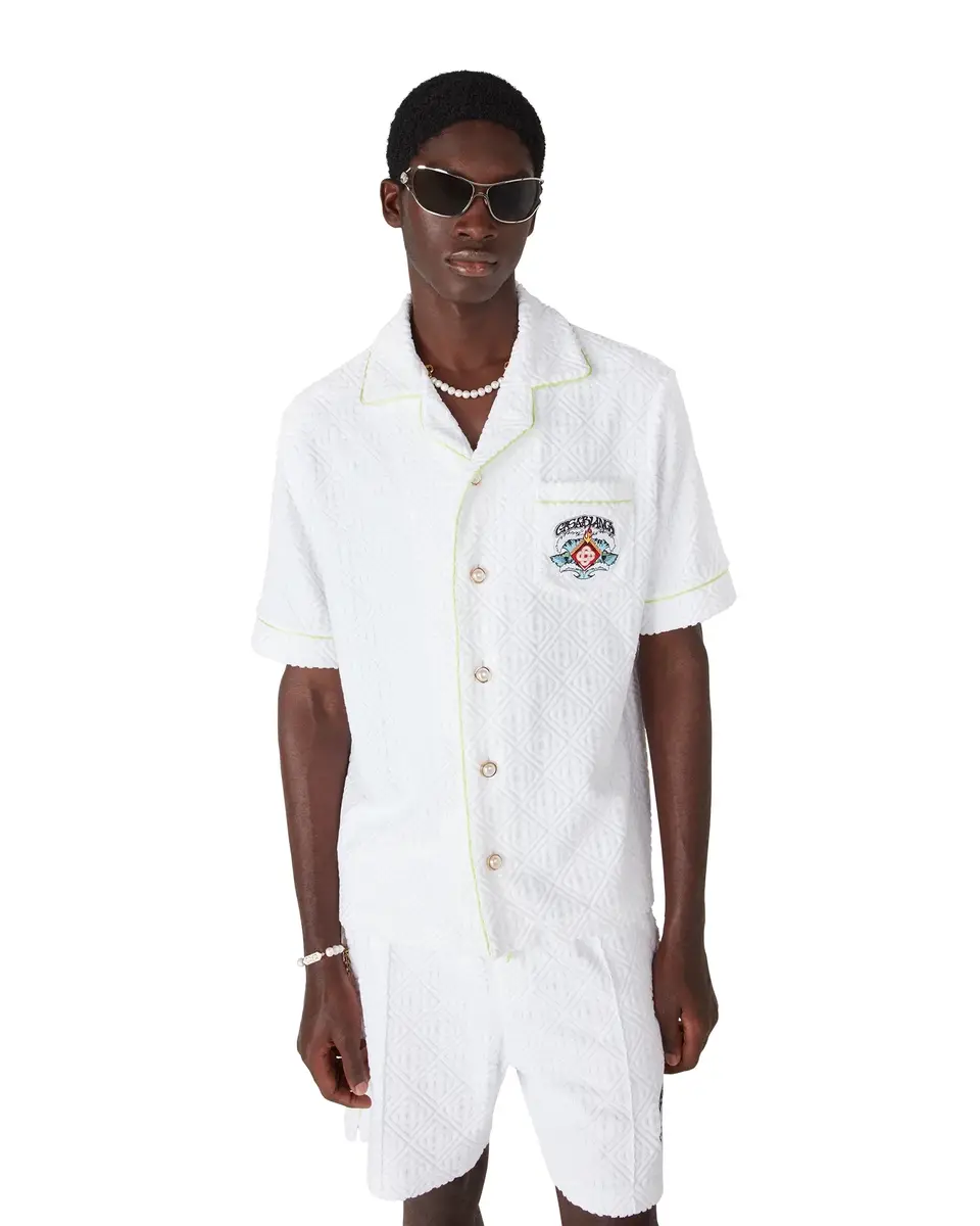Casablanca White Short Sleeve Towelling Shirt | Thumbnail 6 Casablanca White Short Sleeve Towelling Shirt | Thumbnail 6