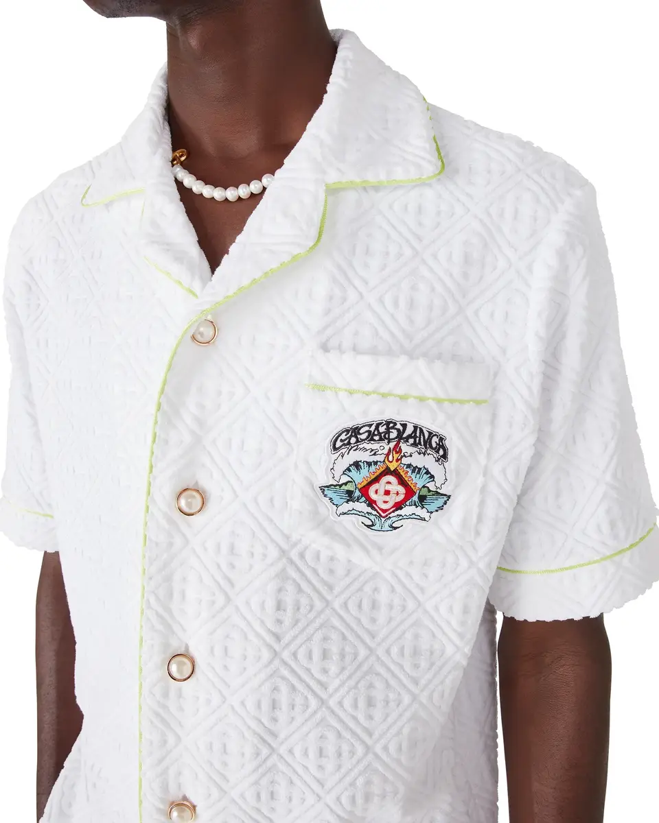 Casablanca White Short Sleeve Towelling Shirt | Thumbnail 7 Casablanca White Short Sleeve Towelling Shirt | Thumbnail 7