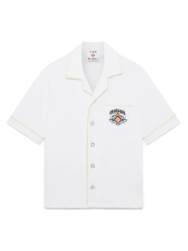 White Short Sleeve Towelling Shirt White Short Sleeve Towelling Shirt