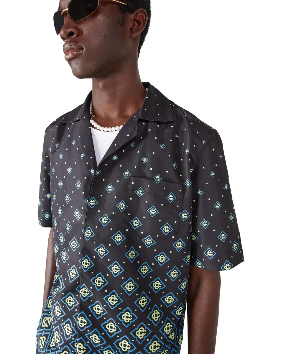 Casablanca Degrade Monogram Short Sleeve Swimwear in Black | Thumbnail 5