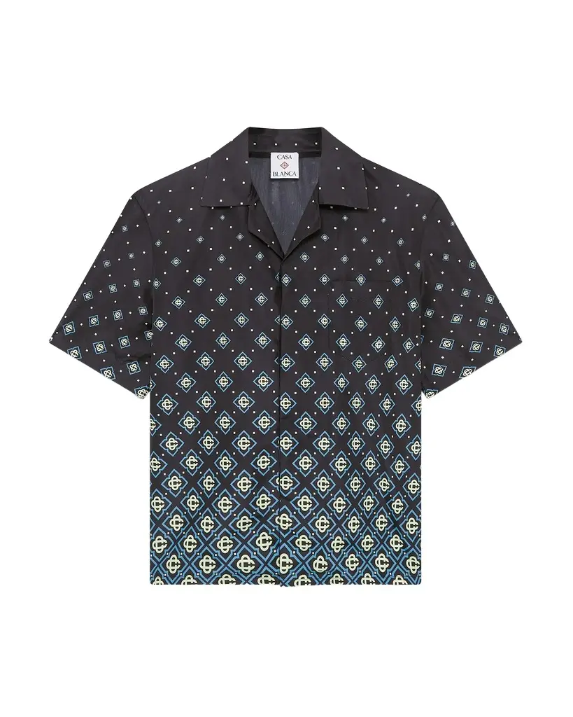 Degrade Monogram Short Sleeve Swimwear in Black Degrade Monogram Short Sleeve Swimwear in Black