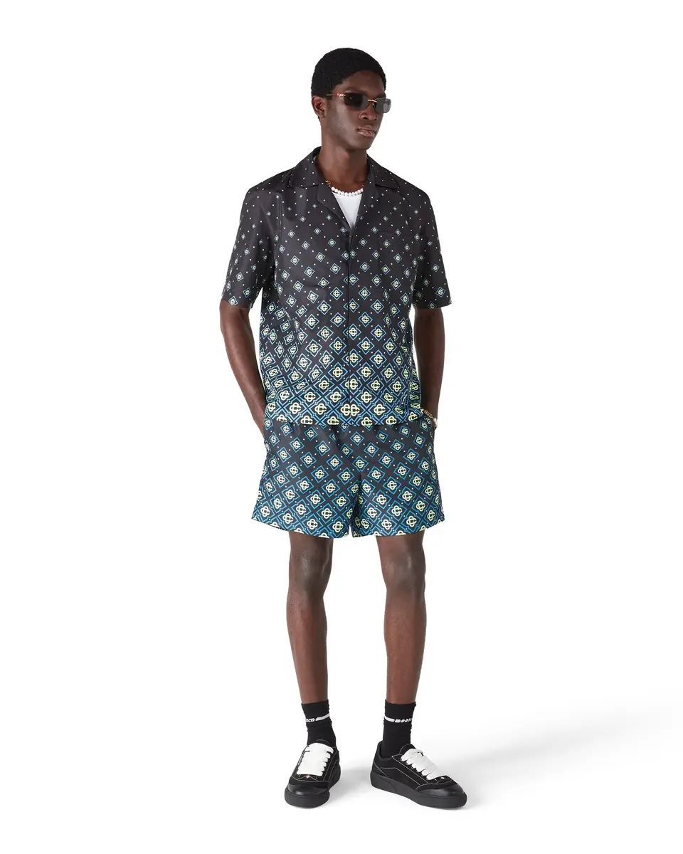 Casablanca Degrade Monogram Swim Shorts in Black | Thumbnail 2 Casablanca Degrade Monogram Swim Shorts in Black | Thumbnail 2
