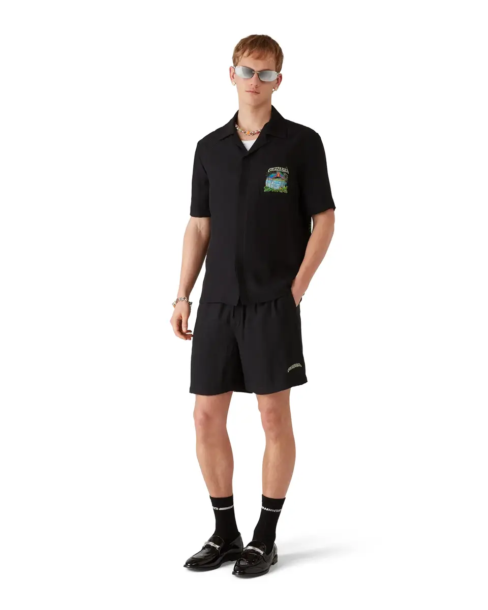 Casablanca Volcano Jacquard Silk Shorts | Thumbnail 2 Casablanca Volcano Jacquard Silk Shorts | Thumbnail 2