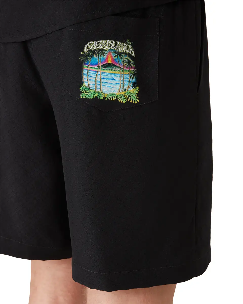 Casablanca Volcano Jacquard Silk Shorts | Thumbnail 5 Casablanca Volcano Jacquard Silk Shorts | Thumbnail 5