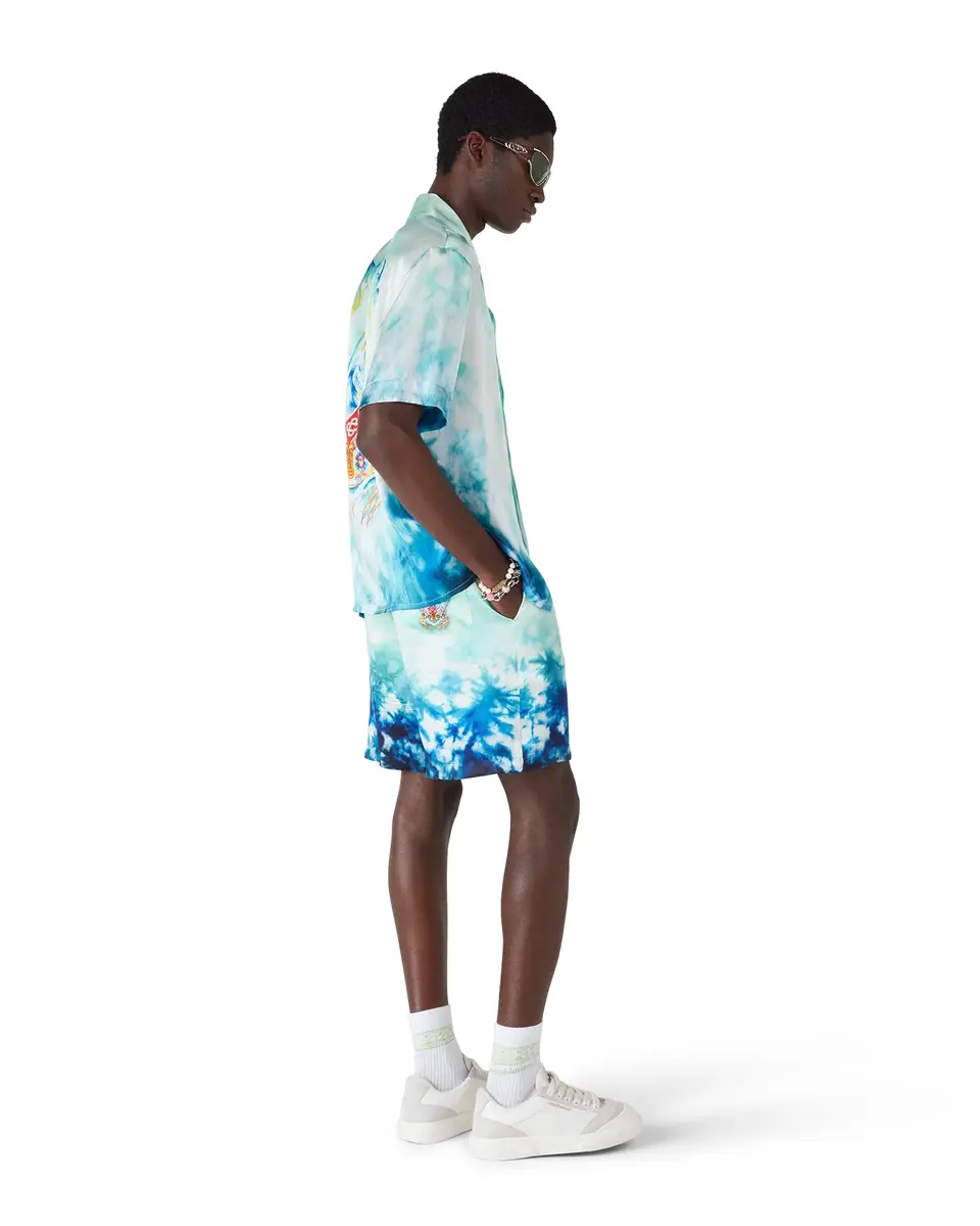 Casablanca Surf Lotus Silk Shorts | Thumbnail 3 Casablanca Surf Lotus Silk Shorts | Thumbnail 3