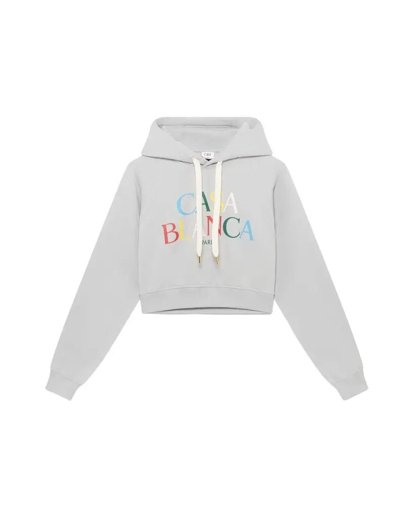 Grey Stacked Logo Hooded Sweatshirt Grey Stacked Logo Hooded Sweatshirt
