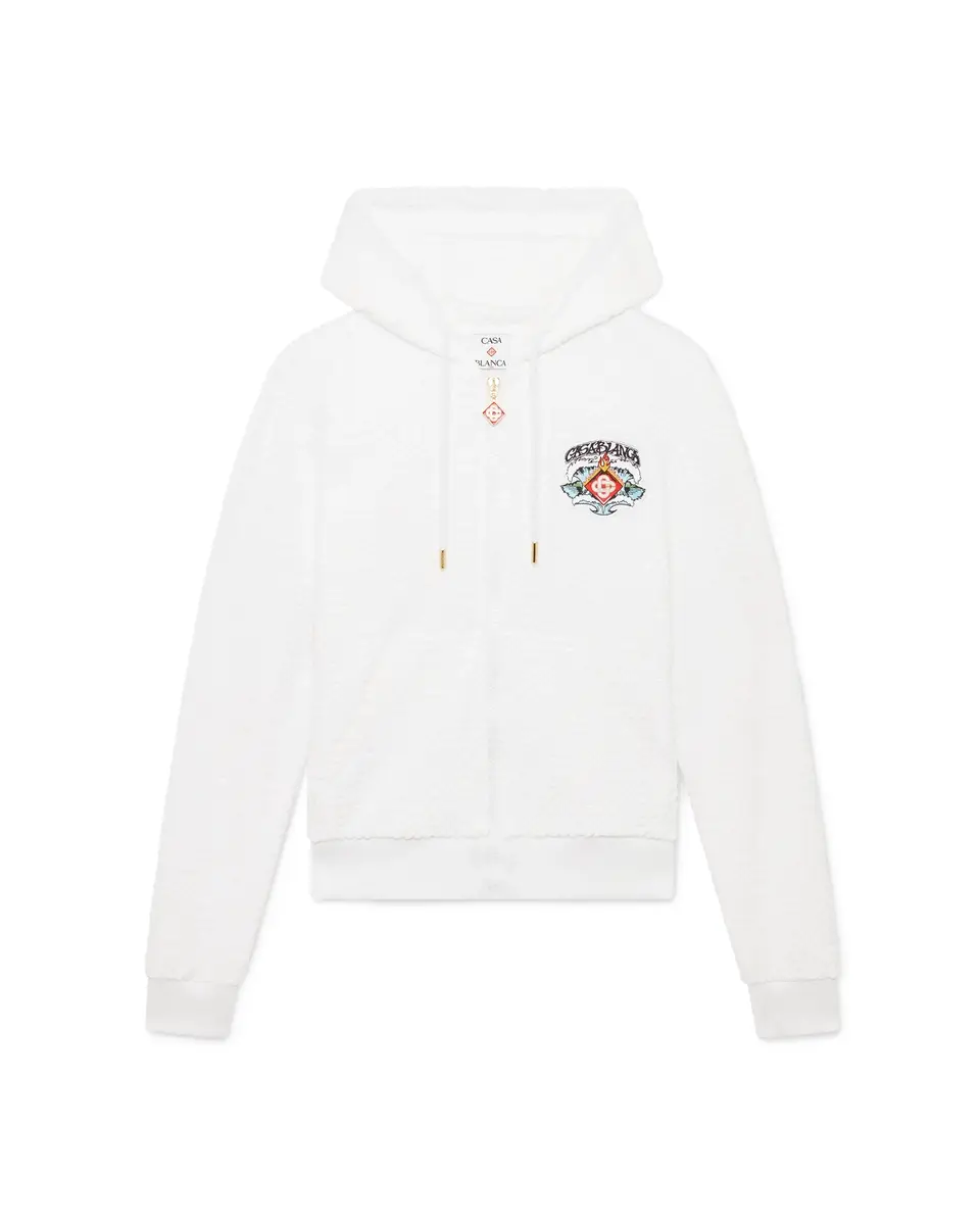 Waves Monogram Towelling Zip-Up Hooded Sweatshirt Waves Monogram Towelling Zip-Up Hooded Sweatshirt