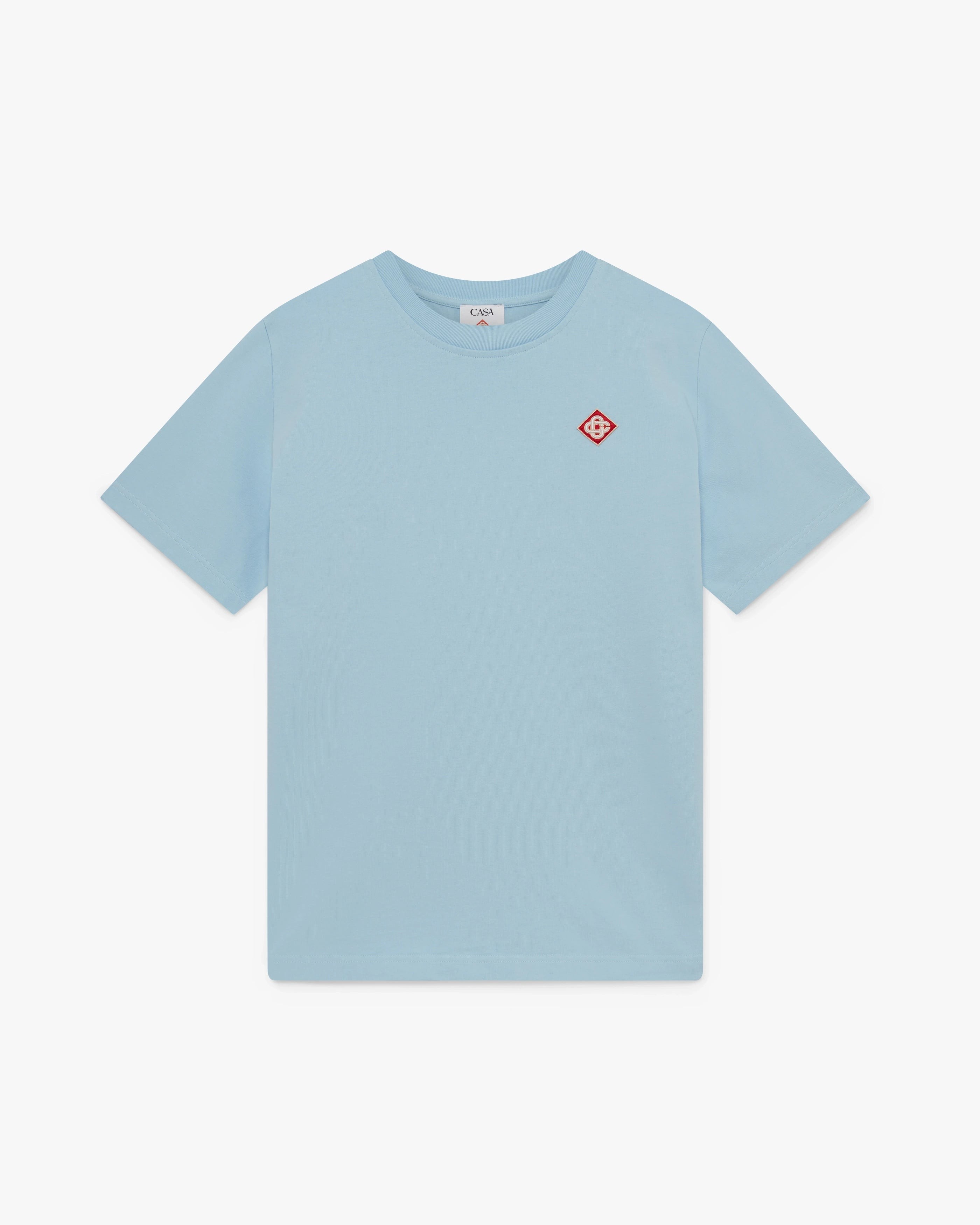 Casablanca Pale Blue Diamond Logo Short Sleeve T-Shirt