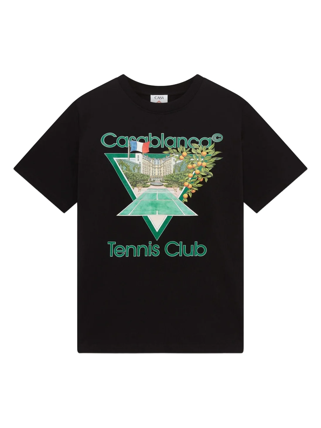 Casablanca Black Tennis Club Icon Short Sleeve T-Shirt