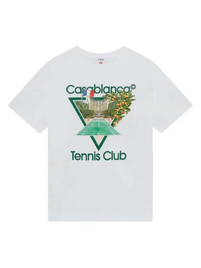 Casablanca White Tennis Club Icon Short Sleeve T-Shirt
