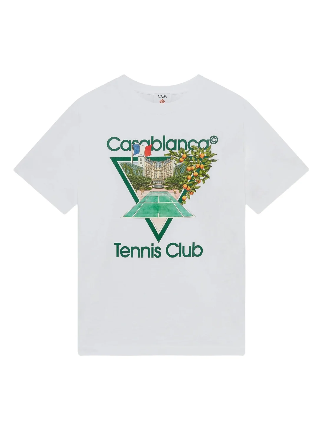 Casablanca White Tennis Club Icon Short Sleeve T-Shirt