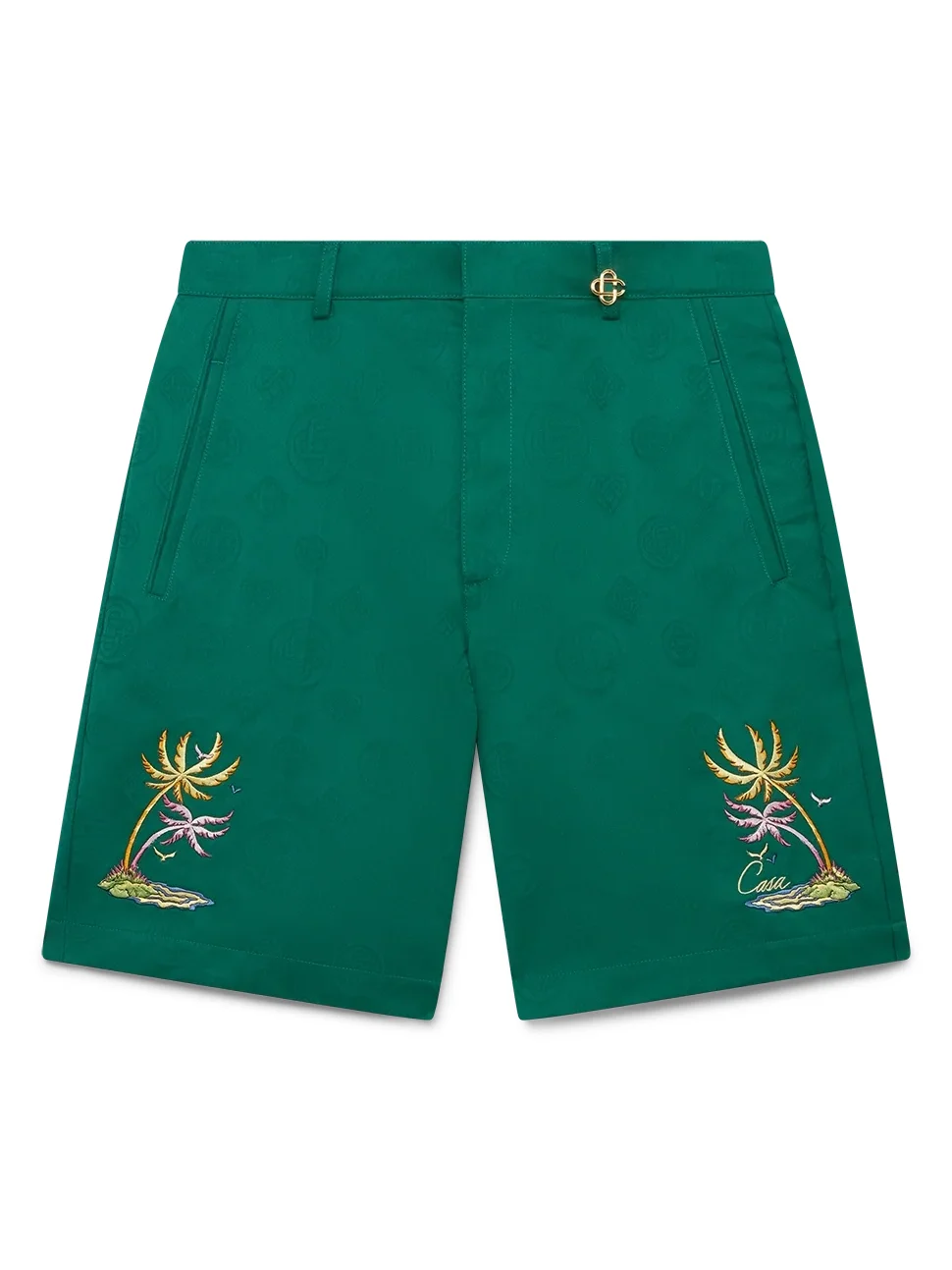 Casablanca Jacquard Diamond Monogram Shorts in Green