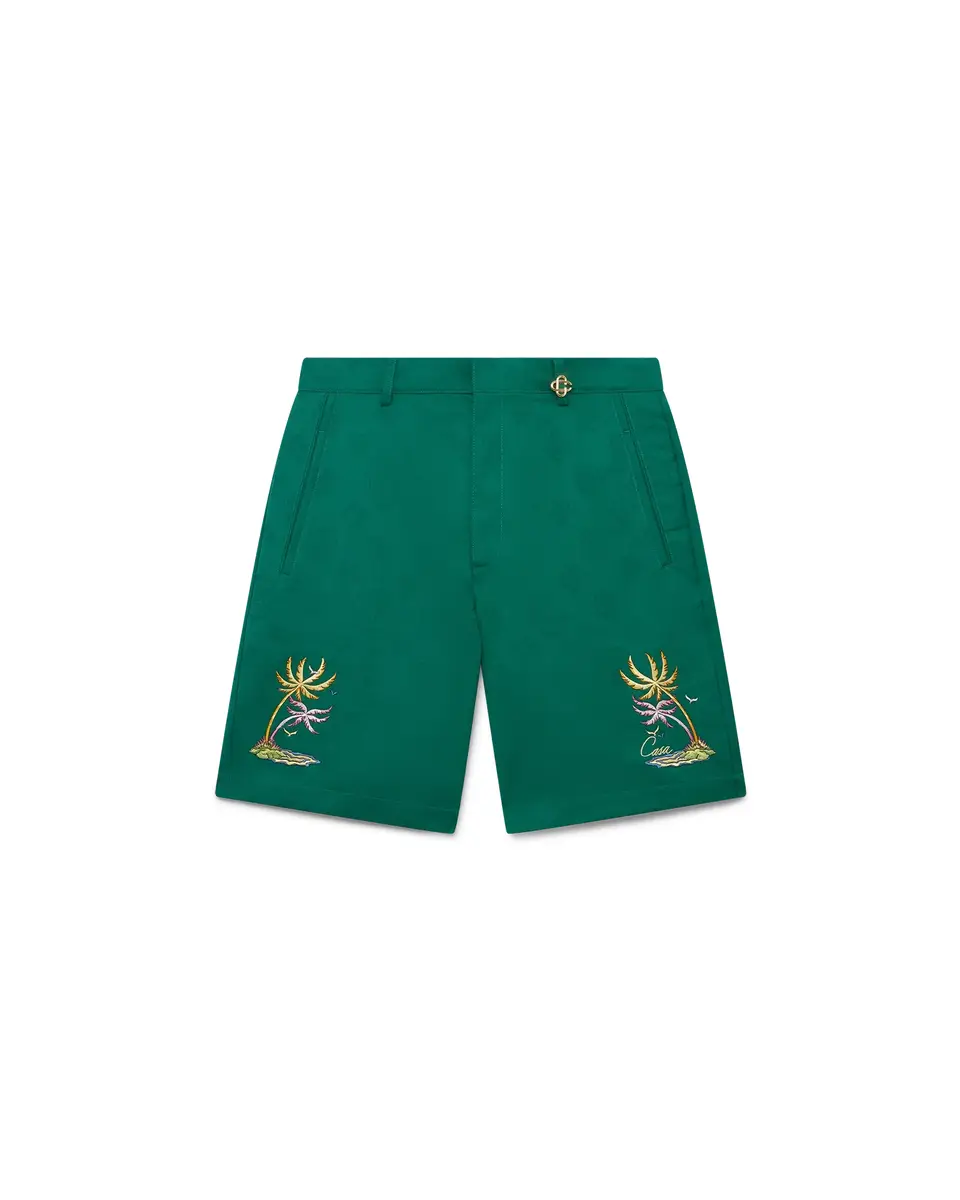 Jacquard Diamond Monogram Shorts in Green