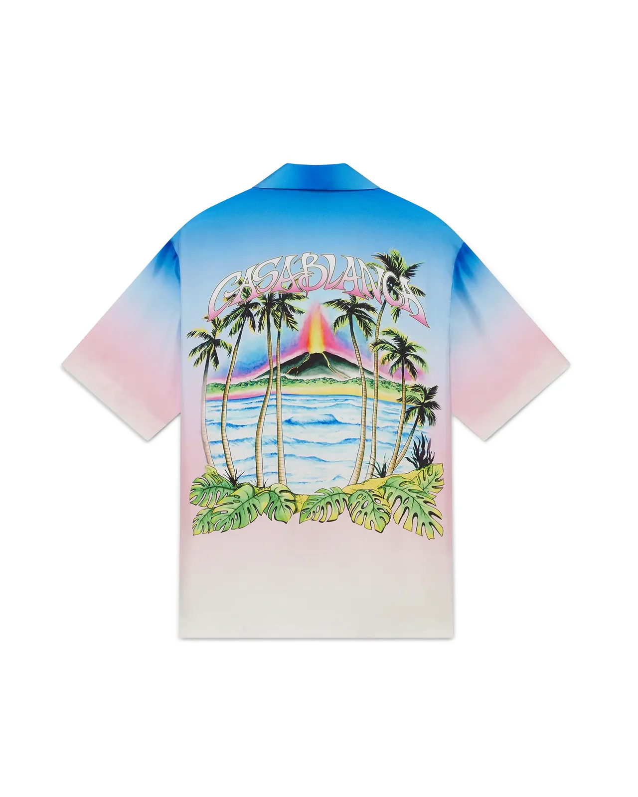 Casablanca Volcano Silk Short Sleeve Shirt