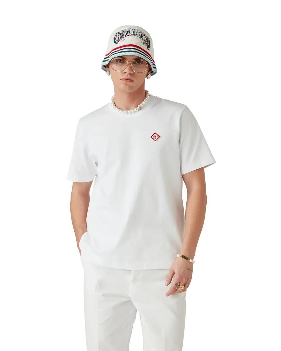 Casablanca White Diamond Logo Short Sleeve T-Shirt | Thumbnail 4 Casablanca White Diamond Logo Short Sleeve T-Shirt | Thumbnail 4