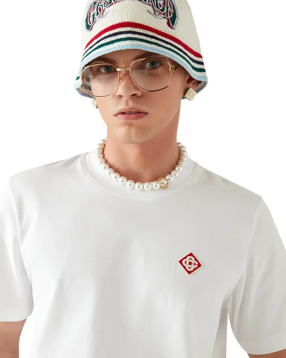 Casablanca White Diamond Logo Short Sleeve T-Shirt | Thumbnail 5 Casablanca White Diamond Logo Short Sleeve T-Shirt | Thumbnail 5
