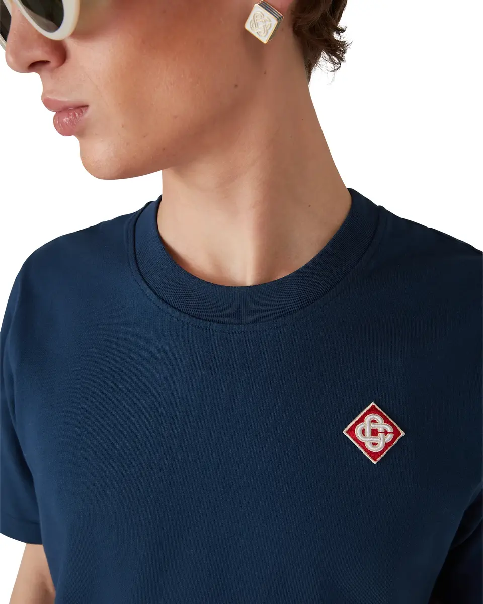Casablanca Navy Diamond Logo Short Sleeve T-Shirt | Thumbnail 5 Casablanca Navy Diamond Logo Short Sleeve T-Shirt | Thumbnail 5