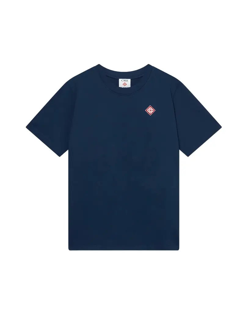Casablanca Navy Diamond Logo Short Sleeve T-Shirt