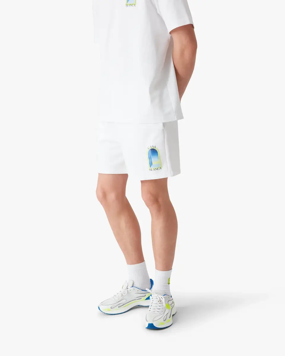 Casablanca White & Lime L'Arche Sweatshorts | Thumbnail 4