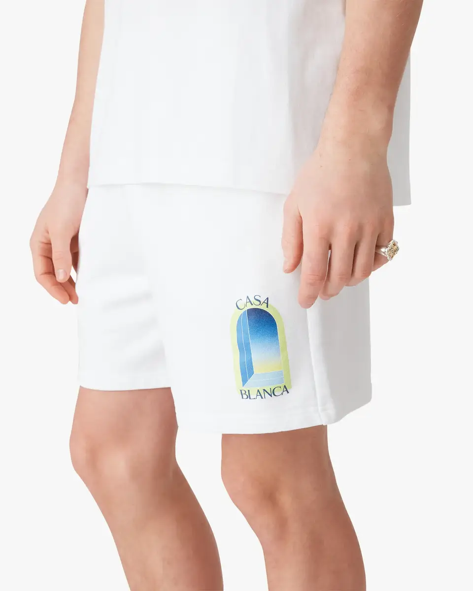 Casablanca White & Lime L'Arche Sweatshorts | Thumbnail 5