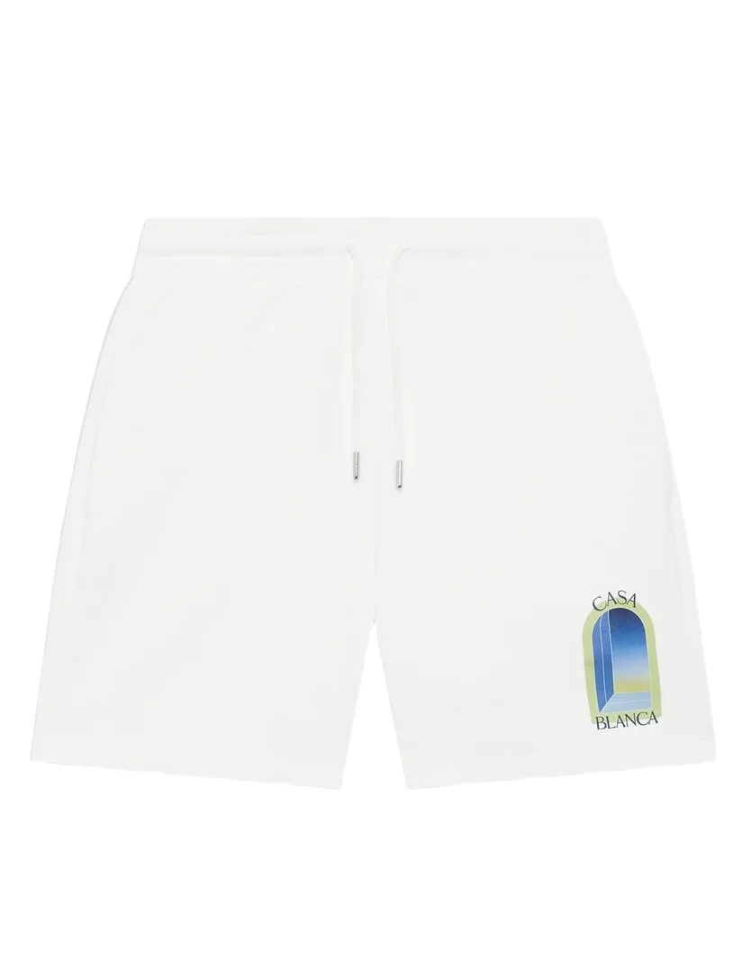 Casablanca White & Lime L'Arche Sweatshorts