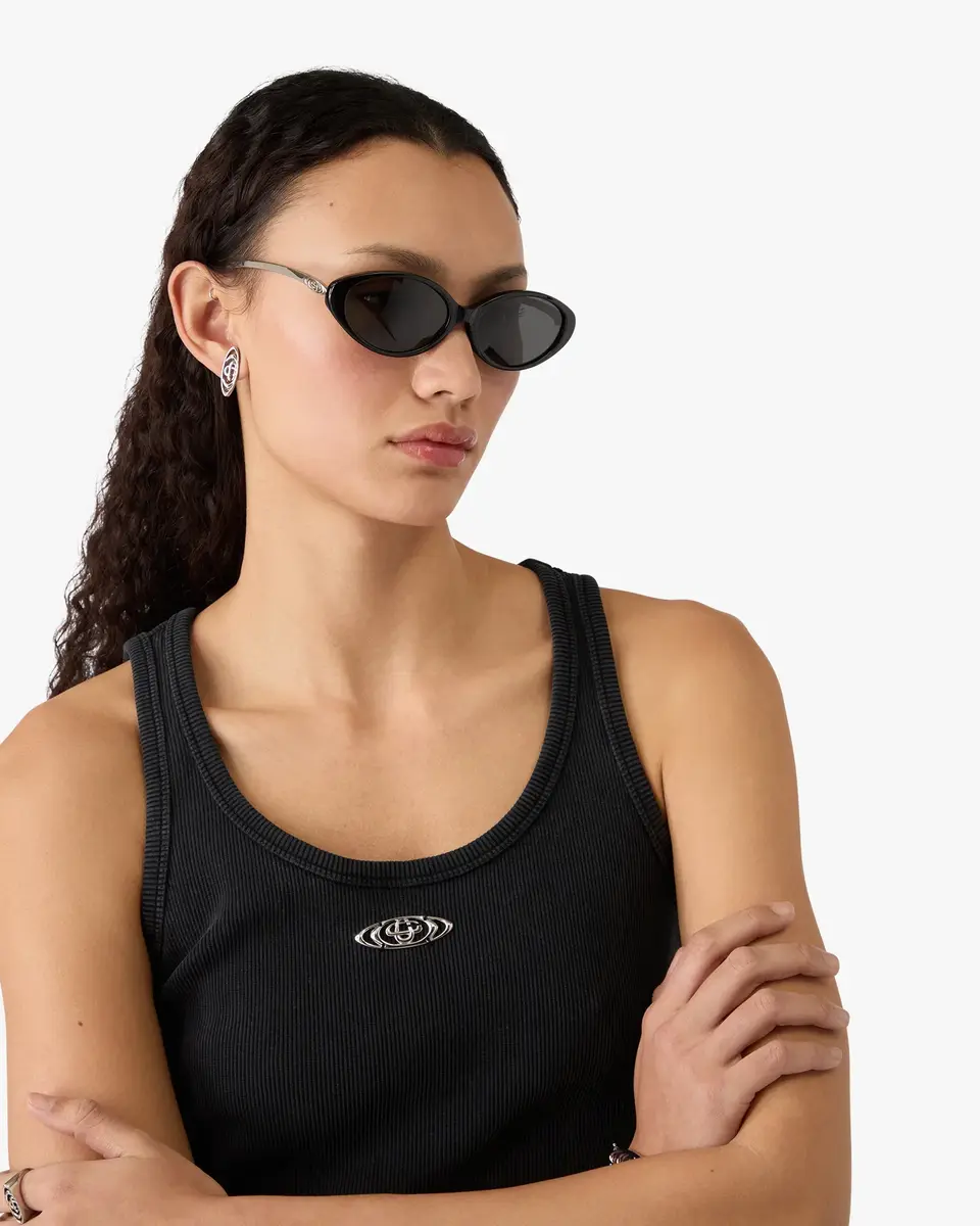 Casablanca Black Oval Curve Sunglasses | Thumbnail 2