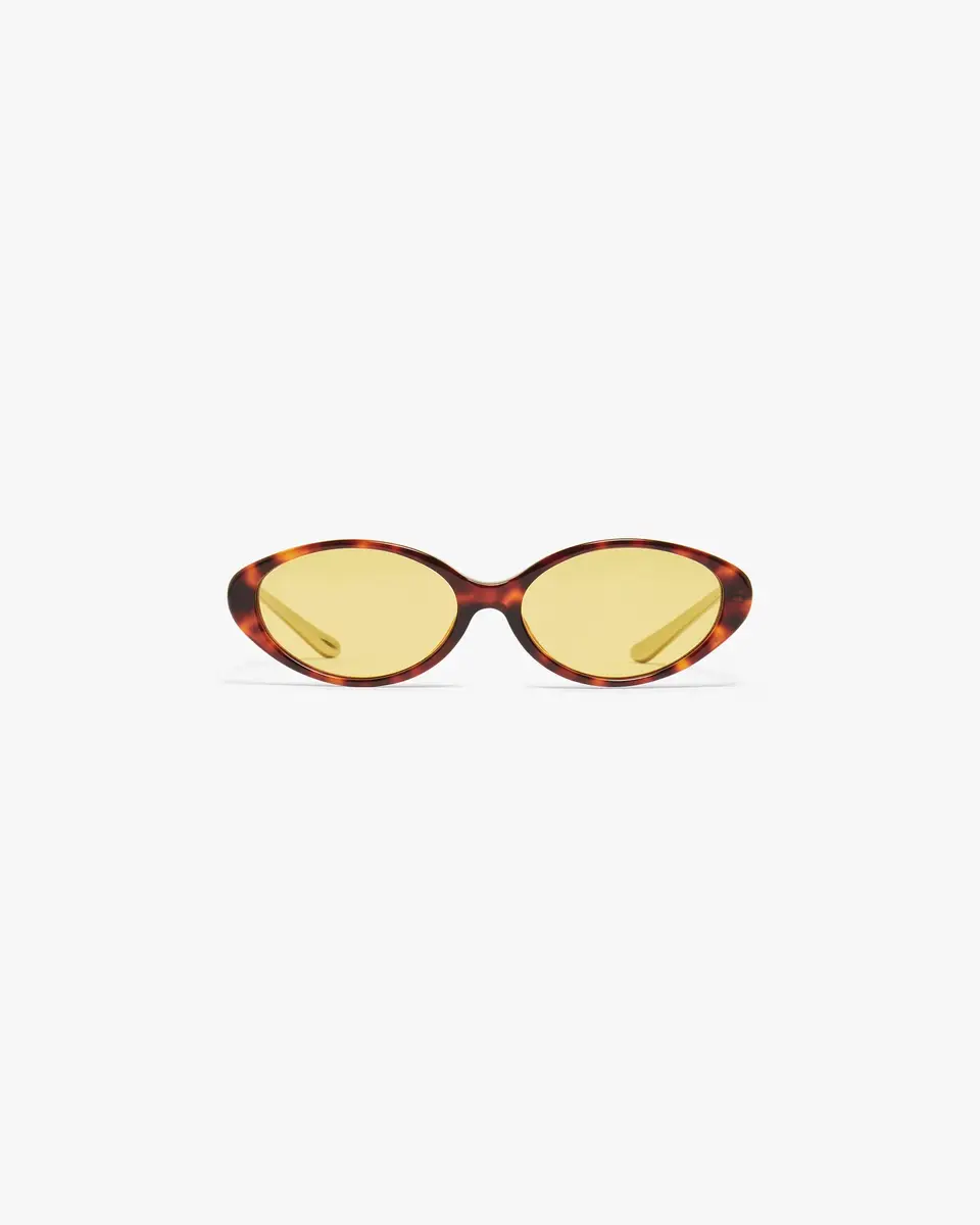 Casablanca Yellow Oval Curve Sunglasses | Thumbnail 3