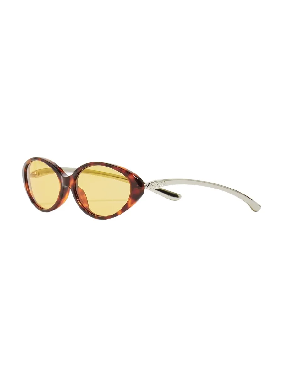 Yellow Oval Curve Sunglasses