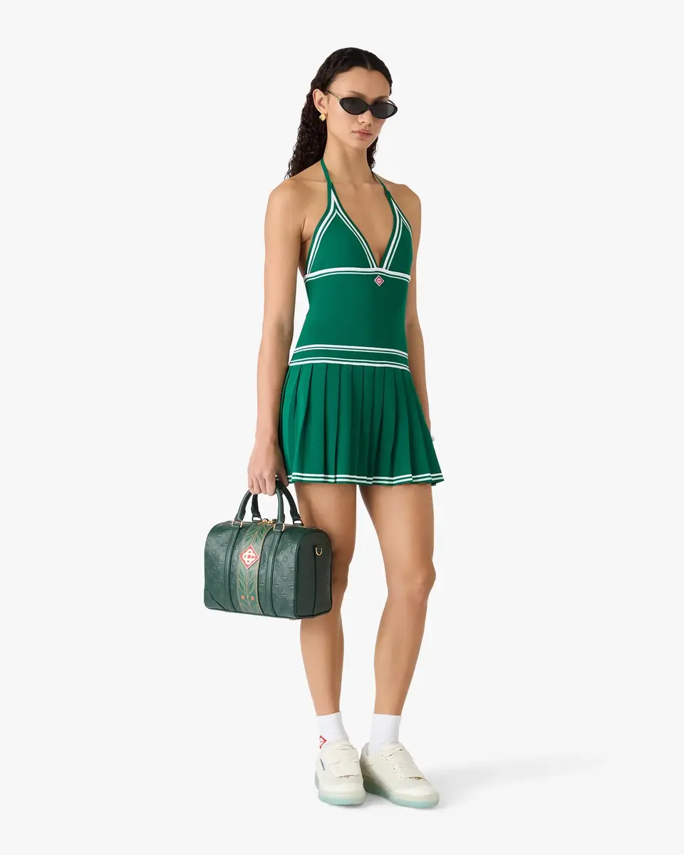 Casablanca Green Pleated Halter Mini Dress | Thumbnail 2 Casablanca Green Pleated Halter Mini Dress | Thumbnail 2
