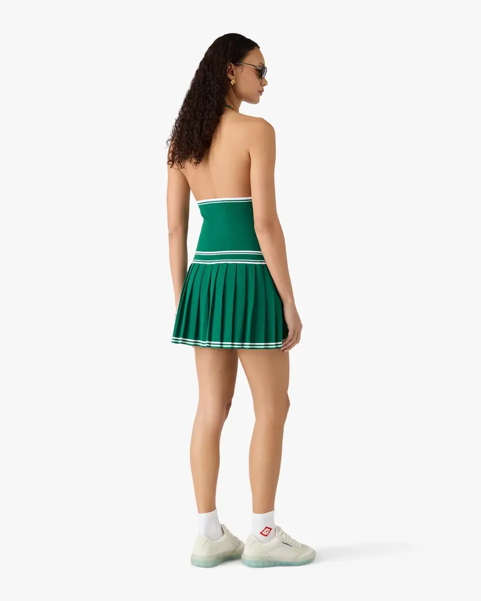 Casablanca Green Pleated Halter Mini Dress | Thumbnail 3 Casablanca Green Pleated Halter Mini Dress | Thumbnail 3
