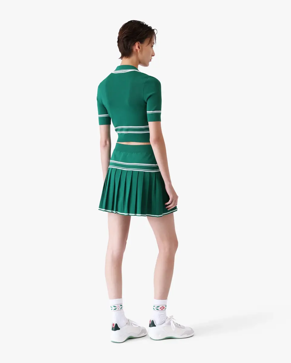 Casablanca Green Pleated Knit Mini Skirt | Thumbnail 3 Casablanca Green Pleated Knit Mini Skirt | Thumbnail 3