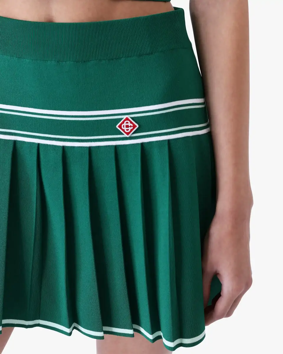 Casablanca Green Pleated Knit Mini Skirt | Thumbnail 5 Casablanca Green Pleated Knit Mini Skirt | Thumbnail 5