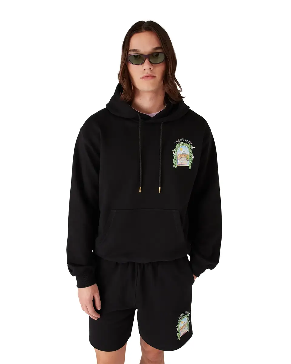 Casablanca Black L'Arche Hooded Sweatshirt | Thumbnail 4