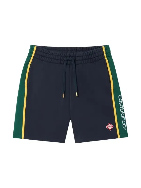 Casablanca Navy & Green Panelled Sweatshorts