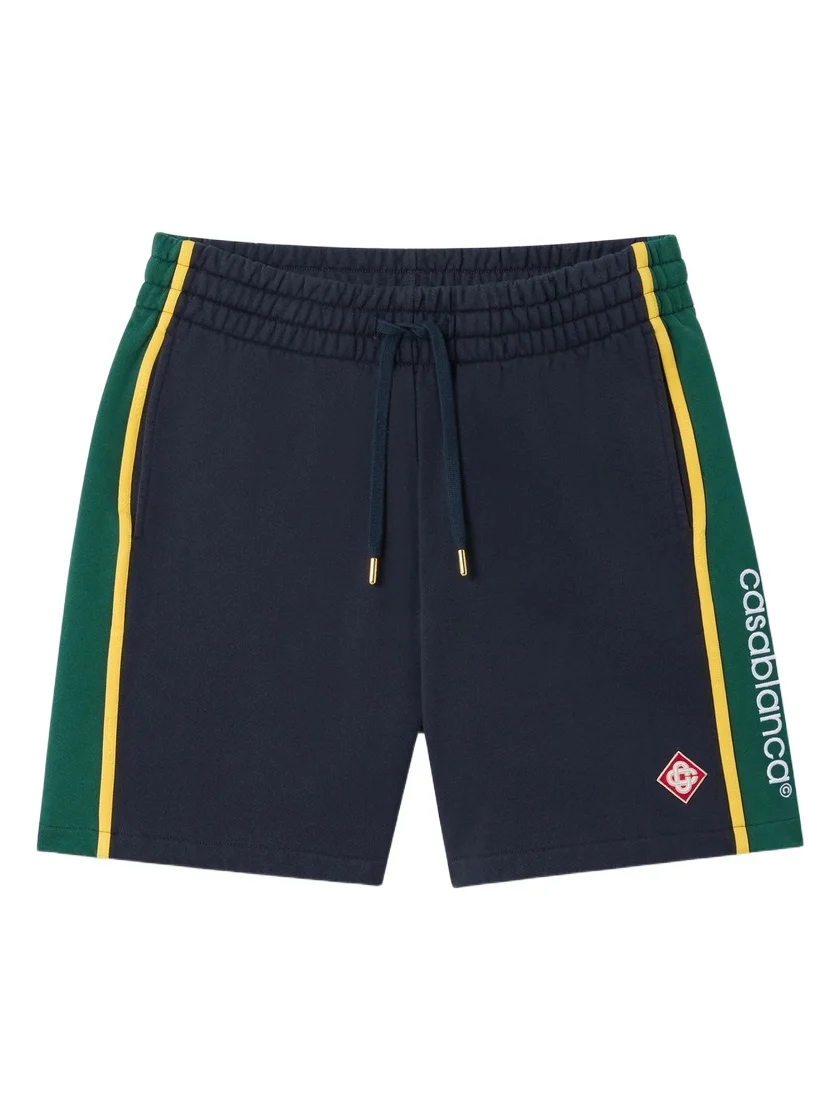 Casablanca Navy & Green Panelled Sweatshorts